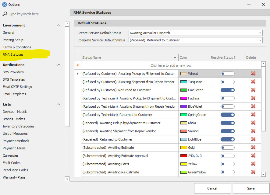 openrma-statuses-settings