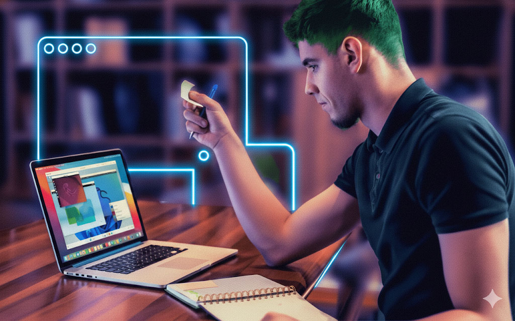 OpenRMA365 Technician looking the OpenRMA365 Screen on a laptop.