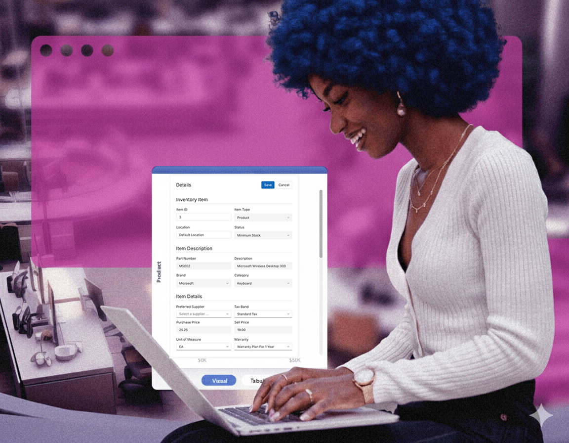 OpenRMA365 editing repair details.