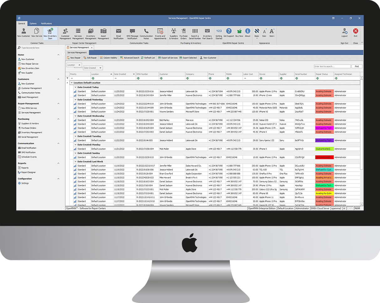 Computer repair shop software RMA Software Repair Tracking Software